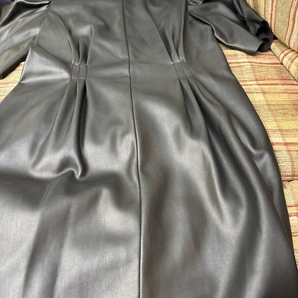 Zara Black Faux Leather Dress - Picture 3 of 7
